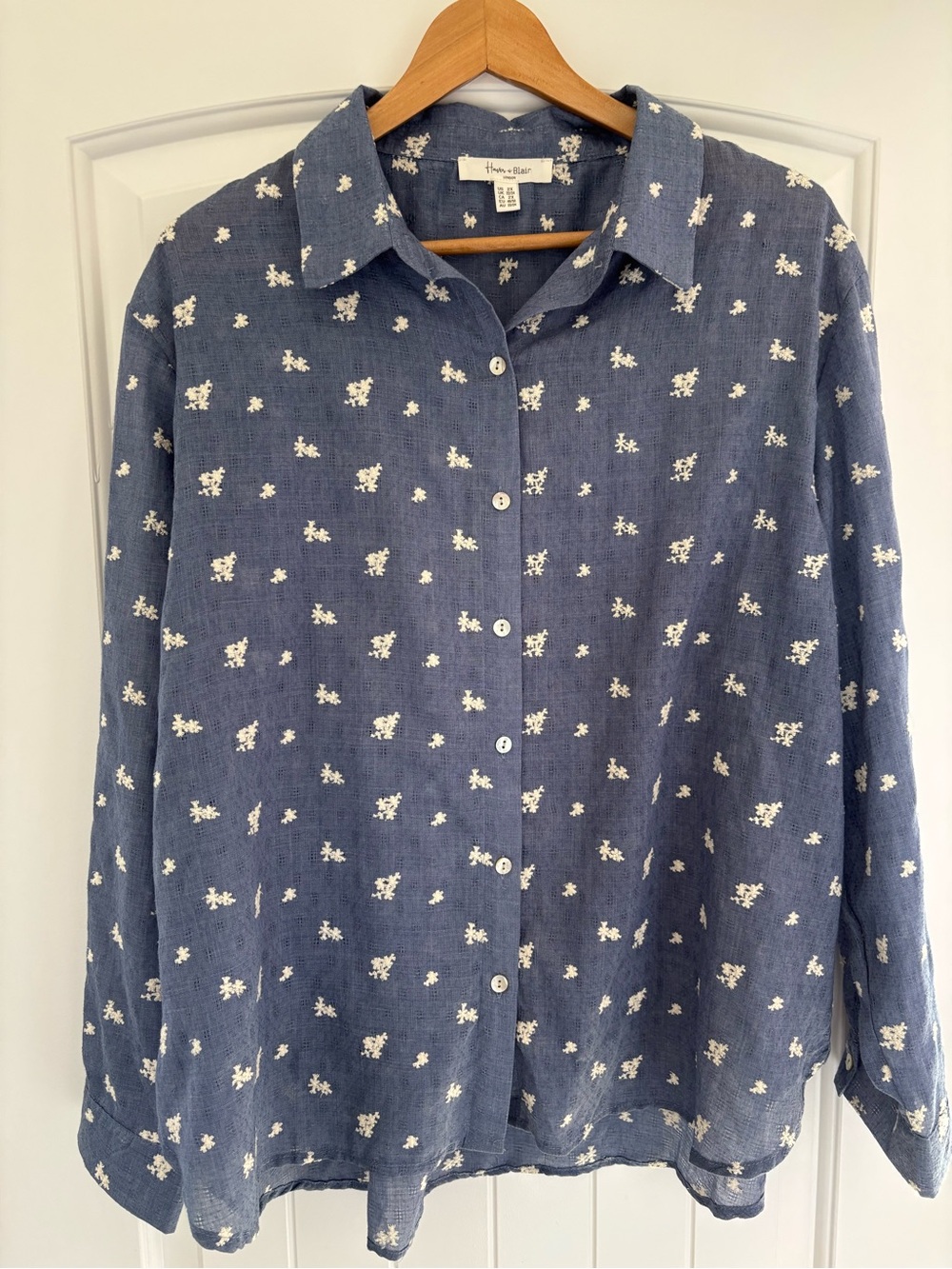 Haven + Blain BlueLightweight Button-Up | Plus Size 2XL